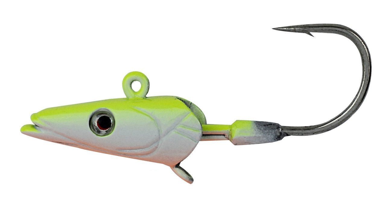 2904202669f2050678698.jpeg Savage gear Sandeel Jig Head 16g 3/0 - 3pcs Lemon Back Sahte Balık - Görsel 1