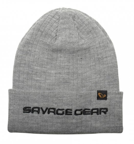 2904202669f20835c9f29.jpeg Savage Gear Fold-up Beanie One Size Light Grey Melange - Görsel 1