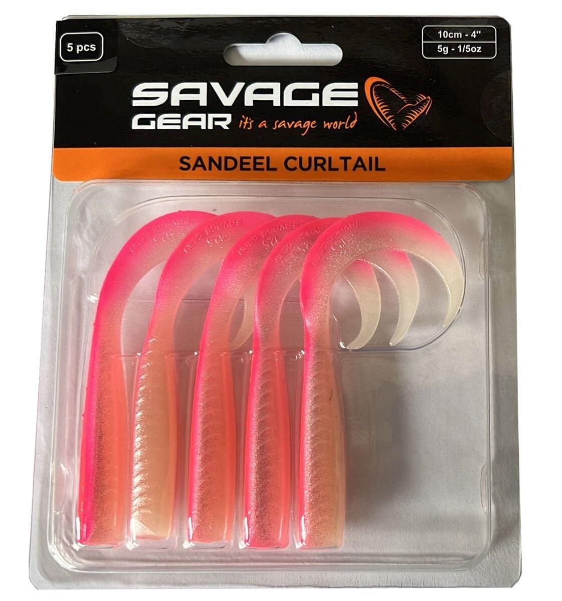 2904202669f208d6170d0.jpeg Savage Gear LB Sandeel Curltail 10cm Pink Glow Back 5 Adet Sahte Balık - Görsel 1